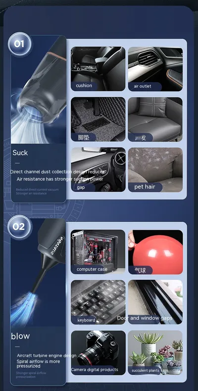 Car For Home And Car Mini Wireless Handheld Portable Vacuum Cleaner