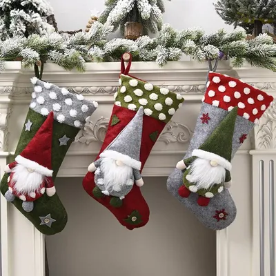 Christmas Decorative Supplies Lambswool Three-dimensional Christmas Socks