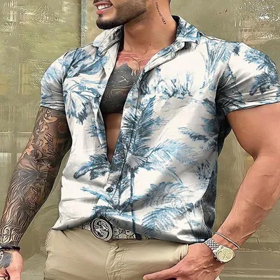 Men's Shirt Summer Graffiti Painting Series Personalized Printed Hawaiian