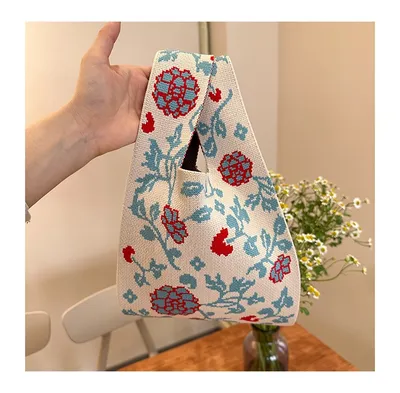 Rose Knitted Vest Handbag For Women