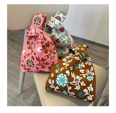 Rose Knitted Vest Handbag For Women