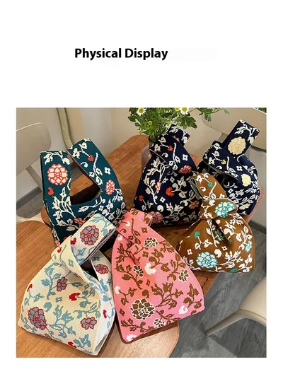 Rose Knitted Vest Handbag For Women