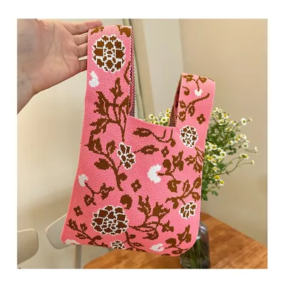 Rose Knitted Vest Handbag For Women