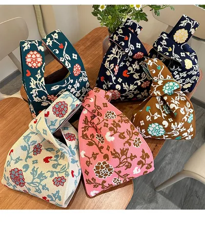 Rose Knitted Vest Handbag For Women