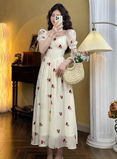 Summer Seaside Vacation French Dress Women
