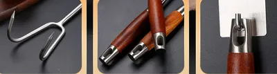 Stainless Steel Rosewood Wooden Handle Meat Hook