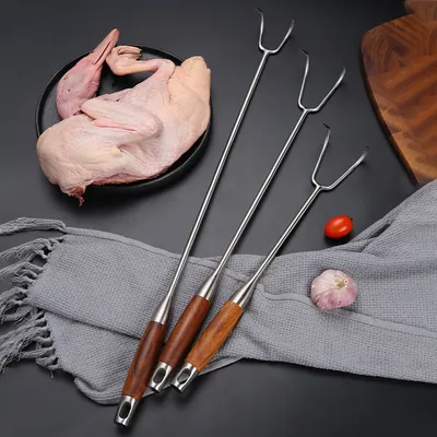 Stainless Steel Rosewood Wooden Handle Meat Hook