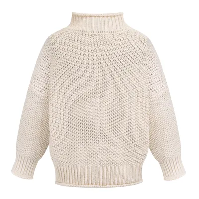 Solid Turtleneck Pullover Sweater Winter Fashion Casual Knitted Long-Sleeved Top Women's Clothing