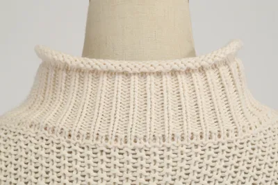 Solid Turtleneck Pullover Sweater Winter Fashion Casual Knitted Long-Sleeved Top Women's Clothing