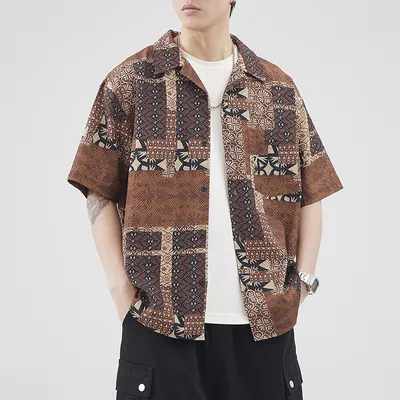 Japanese-style Retro Men's Summer Loose Half Sleeve