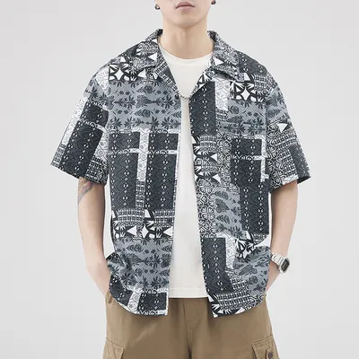 Japanese-style Retro Men's Summer Loose Half Sleeve