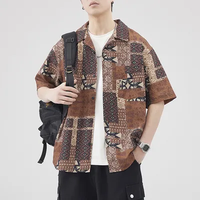 Japanese-style Retro Men's Summer Loose Half Sleeve