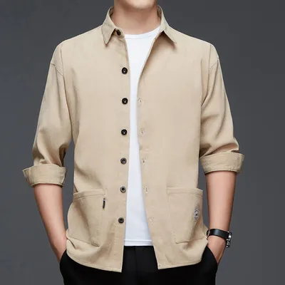 All-matching Shirt Men's Pocket Coat Top Bottoming Shirt