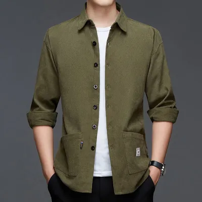 All-matching Shirt Men's Pocket Coat Top Bottoming Shirt