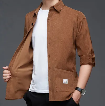 All-matching Shirt Men's Pocket Coat Top Bottoming Shirt