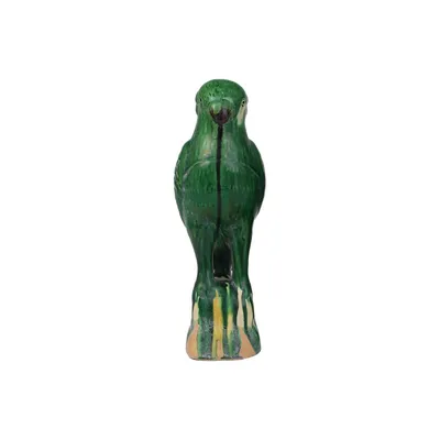 Green Glaze Parrot Study Desktop Animal Home Decorative Ceramic Soft Crafts
