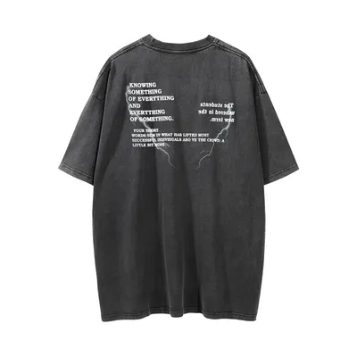 Men's Loose Casual Masked Figure Printed Pullover T-shirt
