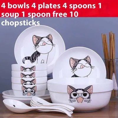 Household Ceramic Rice Bowl Plate