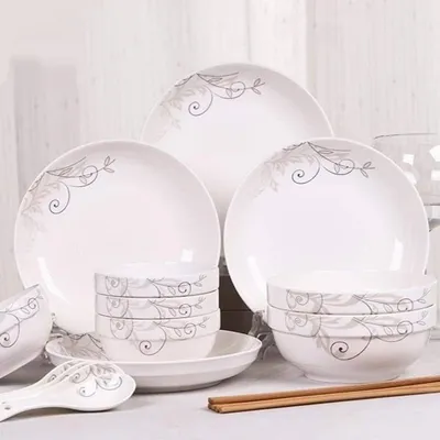 Household Ceramic Rice Bowl Plate