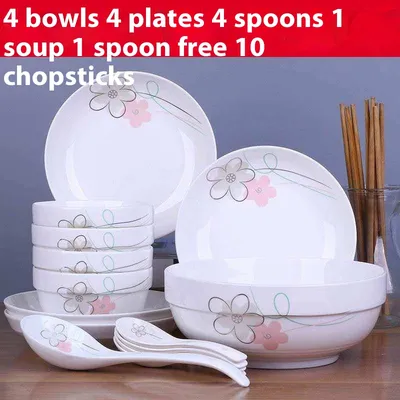 Household Ceramic Rice Bowl Plate