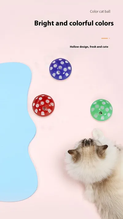 Pet Cat Toy Hollow Out Plastic Bell Interactive Sounding Supplies