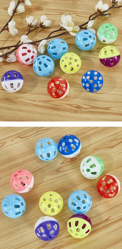Pet Cat Toy Hollow Out Plastic Bell Interactive Sounding Supplies