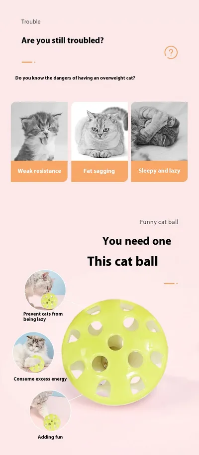 Pet Cat Toy Hollow Out Plastic Bell Interactive Sounding Supplies