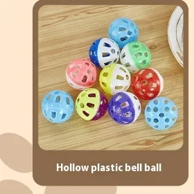 Pet Cat Toy Hollow Out Plastic Bell Interactive Sounding Supplies