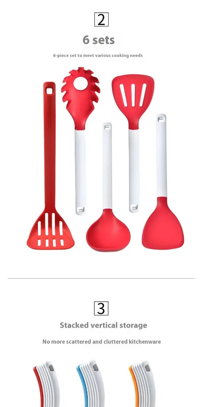 Nylon Vertical Storage Silicone Kitchenware 6-piece Set