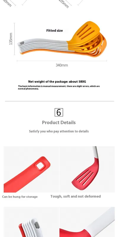 Nylon Vertical Storage Silicone Kitchenware 6-piece Set