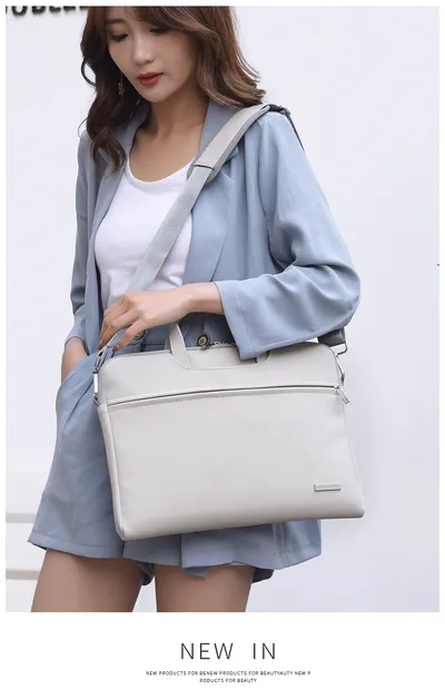 PU Leather Women Laptop Bag Notebook Carrying Case Briefcase For Macbook Air 13.3 14 15.6 Inch Men Handbags Shoulder Mouse Bag