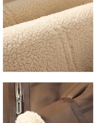 Fur Integrated Suede Jacket Male Velvet Padded Thickened Top