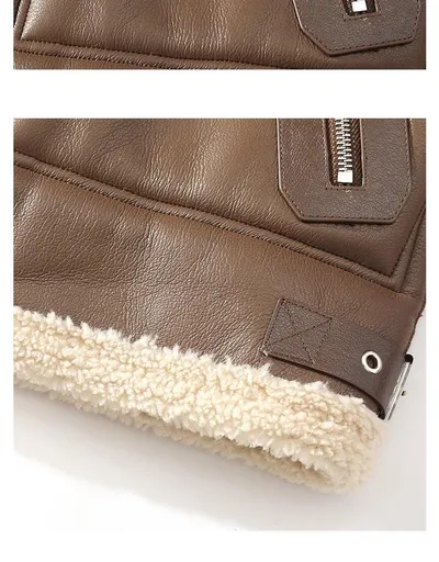 Fur Integrated Suede Jacket Male Velvet Padded Thickened Top