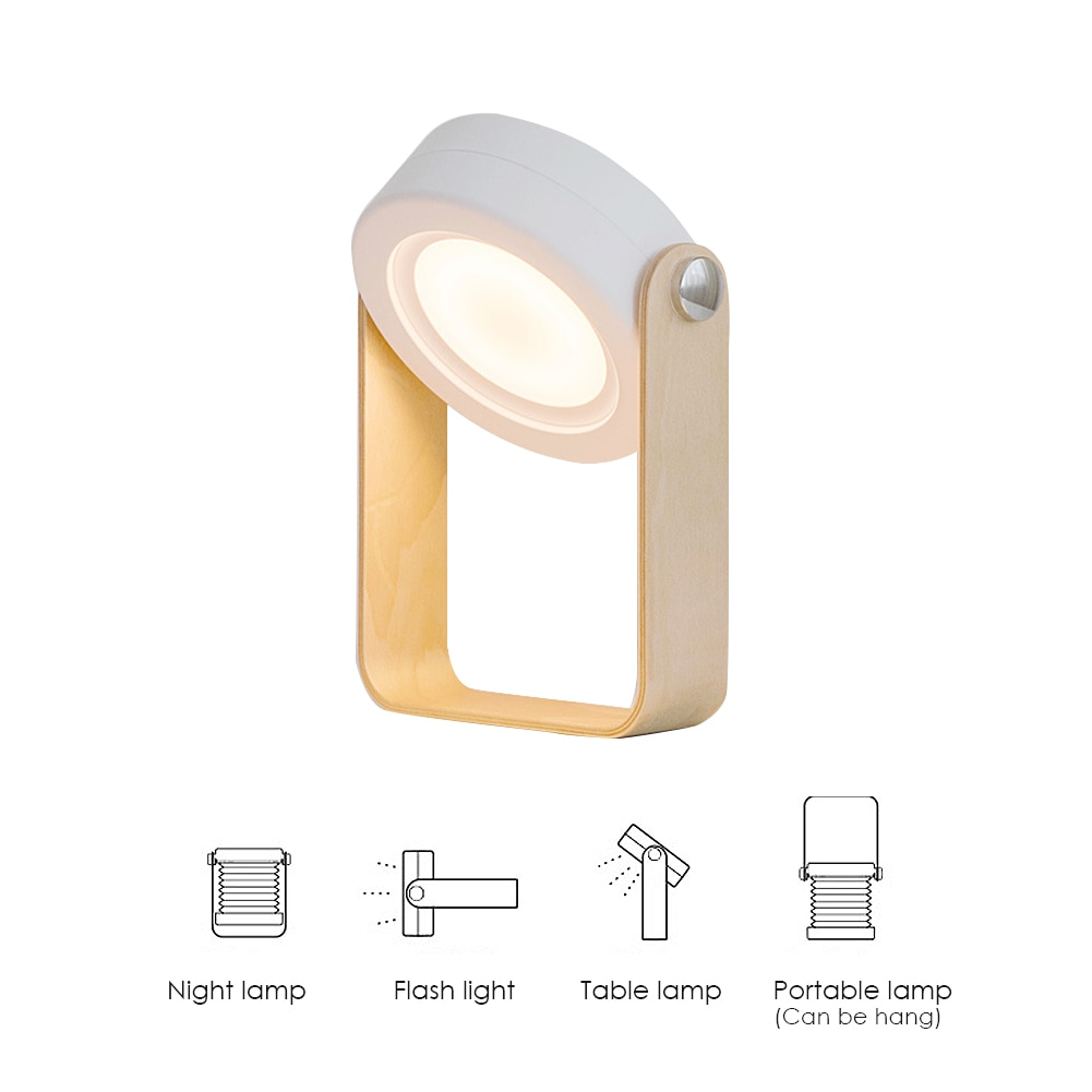 مصباح ليلي LED قابل للطي يعمل باللمس، قابل لتعديل شدة الإضاءة، مصباح فانوس محمول قابل لإعادة الشحن عبر منفذ USB، مثالي لتزيين المنزل