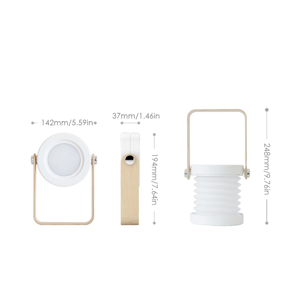 مصباح ليلي LED قابل للطي يعمل باللمس، قابل لتعديل شدة الإضاءة، مصباح فانوس محمول قابل لإعادة الشحن عبر منفذ USB، مثالي لتزيين المنزل