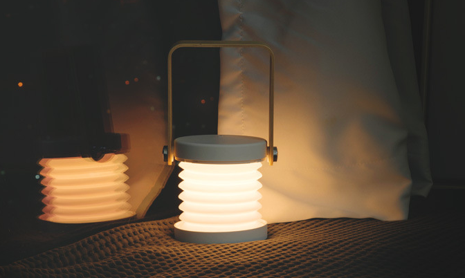 مصباح ليلي LED قابل للطي يعمل باللمس، قابل لتعديل شدة الإضاءة، مصباح فانوس محمول قابل لإعادة الشحن عبر منفذ USB، مثالي لتزيين المنزل