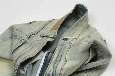 Printed Washed Worn Jeans Men