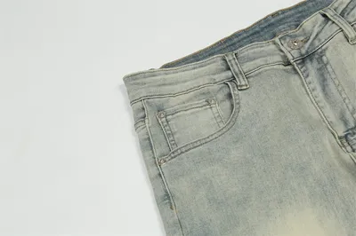 Printed Washed Worn Jeans Men