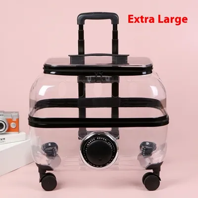 Cat Bag Portable Pet Trolley Bag Space Capsule Transparent Cat Luggage