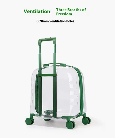 Cat Bag Portable Pet Trolley Bag Space Capsule Transparent Cat Luggage