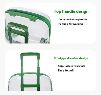 Cat Bag Portable Pet Trolley Bag Space Capsule Transparent Cat Luggage