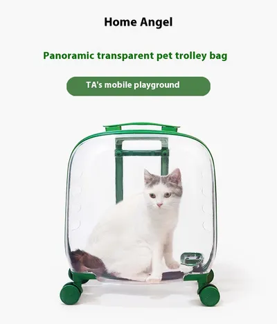 Cat Bag Portable Pet Trolley Bag Space Capsule Transparent Cat Luggage