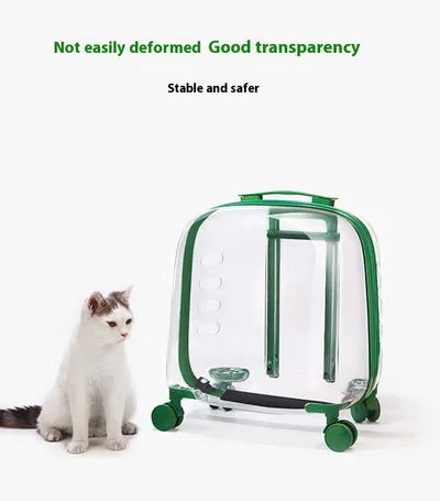 Cat Bag Portable Pet Trolley Bag Space Capsule Transparent Cat Luggage