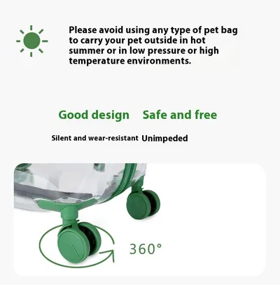 Cat Bag Portable Pet Trolley Bag Space Capsule Transparent Cat Luggage