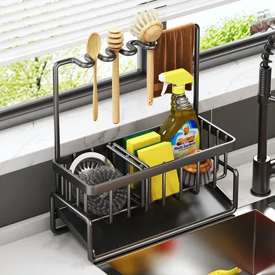 Kitchen Storage Rack Household Sink Drainage Basket Sub-table Multi-functional Detergent