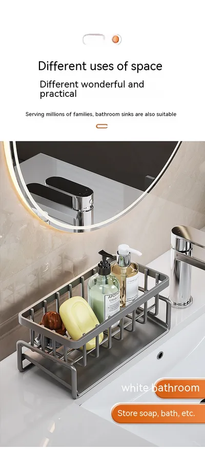Kitchen Storage Rack Household Sink Drainage Basket Sub-table Multi-functional Detergent