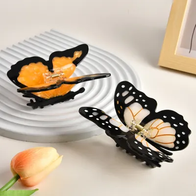 Acetate Butterfly Grip Large Sweet Hair Clip Back Spoon Updo Shark Claw