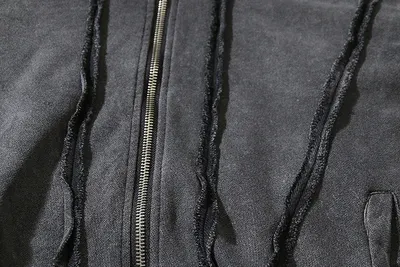 Men's Washed Batik Zipper Hooded Cardigan Sweater