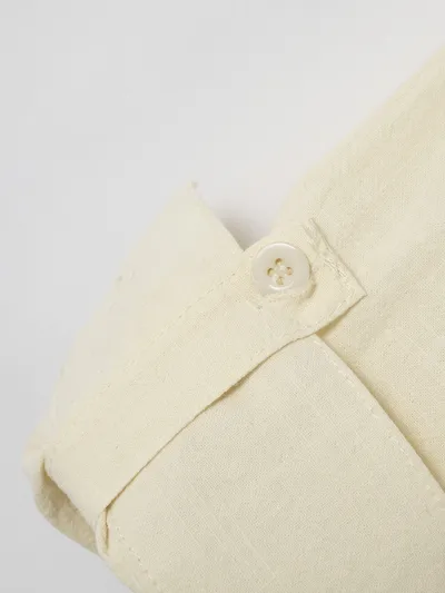 Fashion Retro Men's Spring And Autumn Cotton And Linen Stand Collar Business Slim Casual Shirt