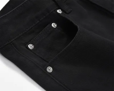Loose Wide Leg Jeans Men's Solid Color